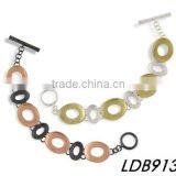 Gold and Gun Metal Alloy Interval Bracelets Fashion Jewelry thumbnail-1