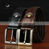 fashion ladies genuine leather woven belt