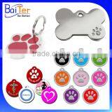 Custom Engraved Enemal Pet Id Tag Dog Pawprint Engraved Pet Charms Collar Id Dog Tag Personalised Engraved Paw Print Dog Tag                        
                                                Quality Choice