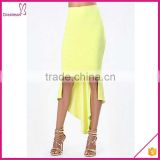 Bright Solid Color Drape Hem Bodycon Asymmetrical Drape New Fashion Skirt