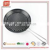 Custom Cast Iron Enamel Round Camping Double BBQ Charcoal Grill Pan thumbnail-1