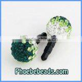 Wholesale Two Tone Crystal Rhinestone Earphone Dustproof Jack Plug Cell Phone Anti Dust Stopper Phone Dust Cap MDP-P1216