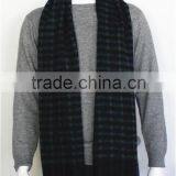 D/Blue Double Sided Plain Wool Scarf With Fringe thumbnail-4