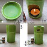 Unique Design Green Color Bamboo Shape Ceramic Fragrance Oil Burner Set thumbnail-2