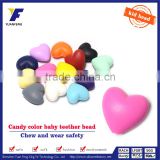Multicolor FDA Approved Heart Shape Silicone Beads For Baby Teething