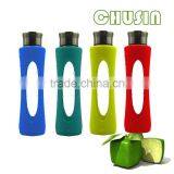 High-grade Borosilicate Glass Water Bottle With BPA Free Silicone Sleeve and PP Handle thumbnail-5
