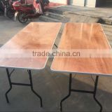 Plywood rectangle folding banquet table with aluminum edge