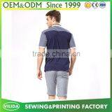 Wholesale OEM Men's Casual Short Sleeve Polo Shirt High Quality Stitching Stripe Sleeves Polo Shirt thumbnail-6