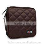 Coffee 32 Capacity 230D Space Twill PVC Fabric DVD Case CD Holder Personalized cd Case Multi Disc Dvd Cases
