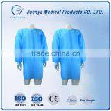 Disposable Lab Coat With Two Pockets, Knitted Neck, Knitted Cuff