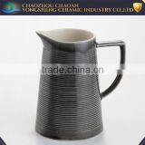 Cheap Black Glazed Stoneware Beer Pitcher With Stripe for Sale thumbnail-1