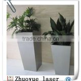 brushed stainless steel square flowerpot/metal planter/square flower pot