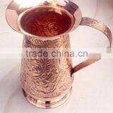 SET OF 100% PURE COPPER JUG WITH FOUR COPPER TUMBLERS FOR WATER, BEER, MOSCOW MULE, GINGER VODKA thumbnail-3