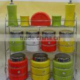 Ceramic Canister With Metal Lid & Metal Stand thumbnail-2