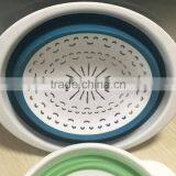 Hot Sale Oval Plastic TPR Folding Basket Collapsible Vegetable Colander thumbnail-1