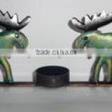 IRON 2 DEER TEA LIGHT STAND thumbnail-1