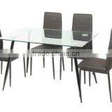 Modern Simple Dining Table Set Dining Room Designs Glass Dining Table and Chair thumbnail-2