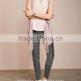 2016 Smart Sleeveless Sparkle-Yarn Cardigan With Waterfall Front HSC8007 thumbnail-1