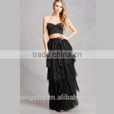 Latest Long Skirt Designs Fashion 2017 Tiered Floral Lace Maxi Skirt HSH6032 thumbnail-2