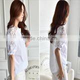 Lace White Casual Shirt Design for Women,shirt Model Tops for Women for Newest 2015 thumbnail-2