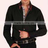 Stylish Italian Long Sleeve Latest Design Fashion Mens Black Shirts thumbnail-1