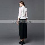 White Colour High Quality Long Sleeve Latest Fashion Blouse Design for Lady thumbnail-2
