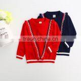 Fashion Kids Girls Sweater With Big Ruffle v Neck Sweaters Chirstmas thumbnail-3