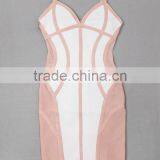 New Arrival Hot Fashion 2015 Cut Sexy V Neck Bodycon HL Spaghetti Strap Bandage Dress Cocktail Party Dress thumbnail-3
