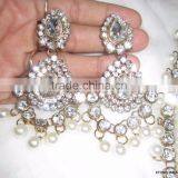 PEARL Gold Plated BRIDAL Necklace EARRING Set thumbnail-3