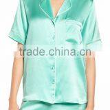 Plain Women Short Pajamas Set Satin Pyjama Set Short Sleeve With Shorts Nightwear thumbnail-3