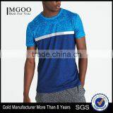 MGOO Sport Wear Dri Fit T Shirts Wholesale Polyester Spandex Color Block T-shirts For Men thumbnail-1