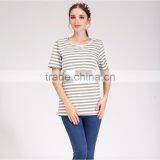 Wild Short Sleeve Nursing Clothes Small Fresh Breastfeeding Clothing Cotton Maternity Mother Outdoor Tops thumbnail-1