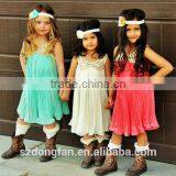 2017 Christmas Dress Chiffon With Gold Sequin Collar Dress Baby Kids Summer Dress thumbnail-1