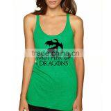 Women 100 Cotton New Model Wholesale Custom Silk Screen Printed Tank Top thumbnail-5