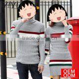 High Quality Winter Black Thick Tight Fit Turtleneck Couple Sweater thumbnail-5