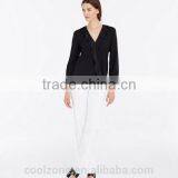 2015 New Collection Blouse 100% Polyester Dissymmetry Front Lady Blouse thumbnail-3