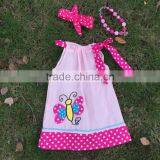 New Hot Sell Girls Summer Cartoon Butterfly Dress With Necklace and Headband Set thumbnail-3