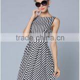 OEM Fashion Latest Women Dresses , Summer Casual New Fashion Ladies Wholesale Striped Dress thumbnail-3