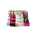 Disposable Eco - Friendly Christmas Fashion Socks Girls' Five Toes Socks for Winter thumbnail-1