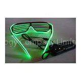 Green Full Frame Lighting EL Wire Sunglasses With DC 3V 2AA Battery Inverter thumbnail-1
