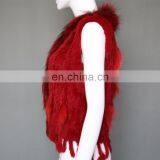 Factory Direct Supply Genuine Rabbit Fur Gilet With Fur Tassel Handmade thumbnail-4