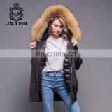 2017 Fashionable Winter Jacket Big Size Women Fur Parka With Raccoon Fur Collar Big Size thumbnail-1