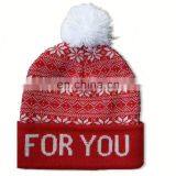 Promotion High Quality Pom Pom Cheap Custom Winter Hat Knitted Beanie Knitted Hat With Embroidery
