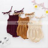 Newborn Linen Newborn Baby Girl Romper Bodysuit Ruffle Bowknot One-Piece Jumpsuit Outfit Clothes Summer thumbnail-3