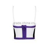 2015 Summer New Fashion Ladies Rayon Knitted Stretch Deep Strap Cute Sey Bandage Bustier Crop Tops thumbnail-2