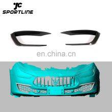 Carbon Fibre Front Bumper Fins Canards for Maserati Ghibli 2018 thumbnail-1