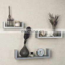 U Shape Floating Wall Shelves Storage Display Shelf