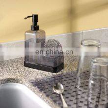 Modern Plastic Kitchen Sink Countertop Liquid Dish Soap Dispenser With Storage Compartments thumbnail-5