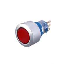 ip65 16mm white round head 220v 1 normally open and 1 normally close push on off switch reset