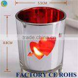 Romantic Glass Candle Holder LOVE Heart Tealight Candlestick Wedding Decoration